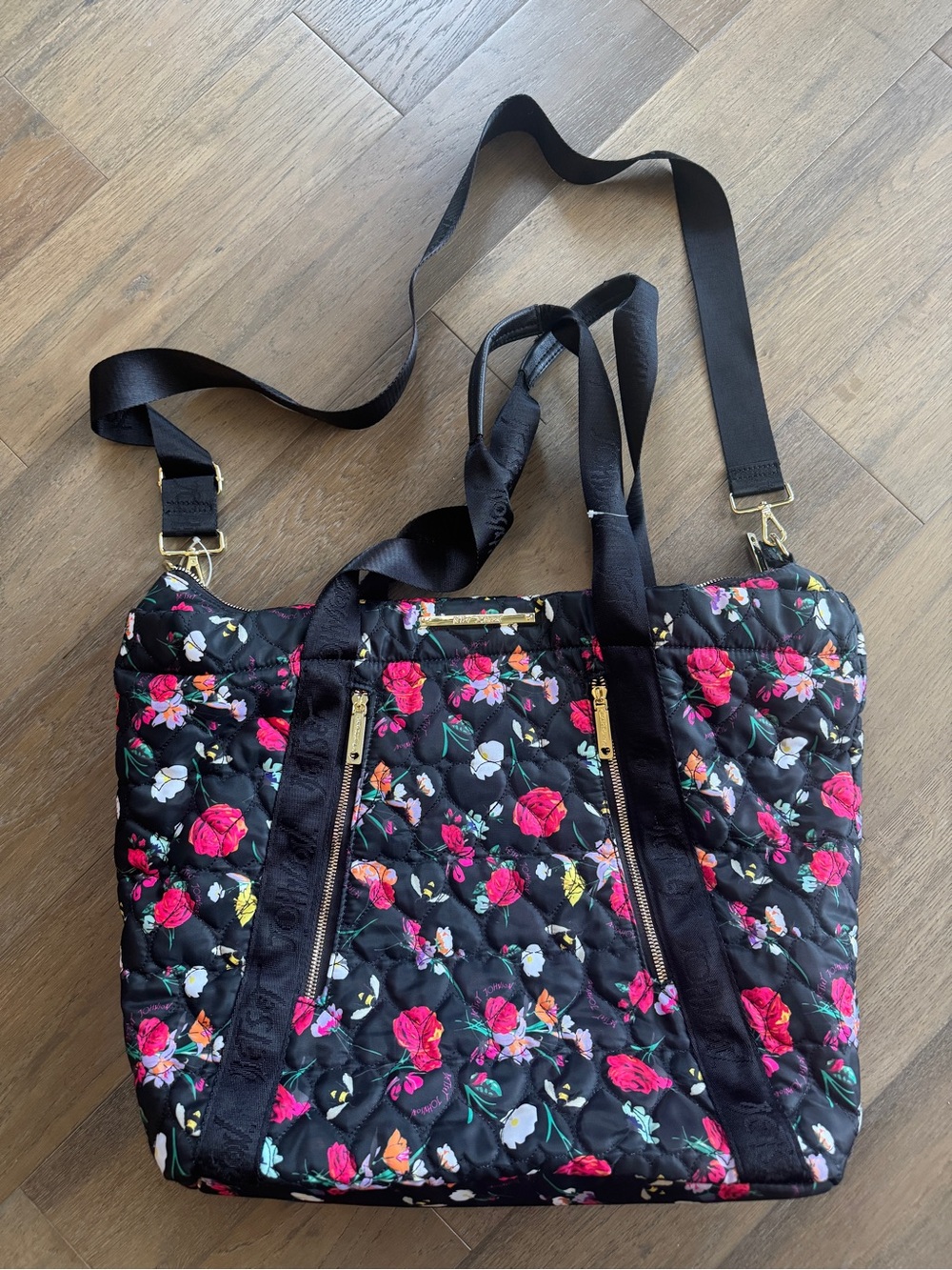 Betsey Johnson Quilted Floral Weekender Tote